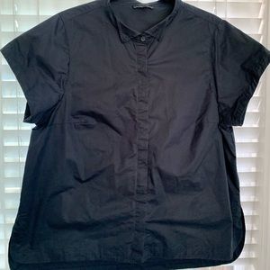 Collared, High Low Button up from Universal Standard.